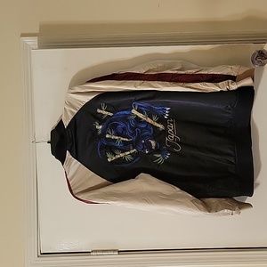 Japan Embroidered Men's Jacket - Black, Cream, and Red